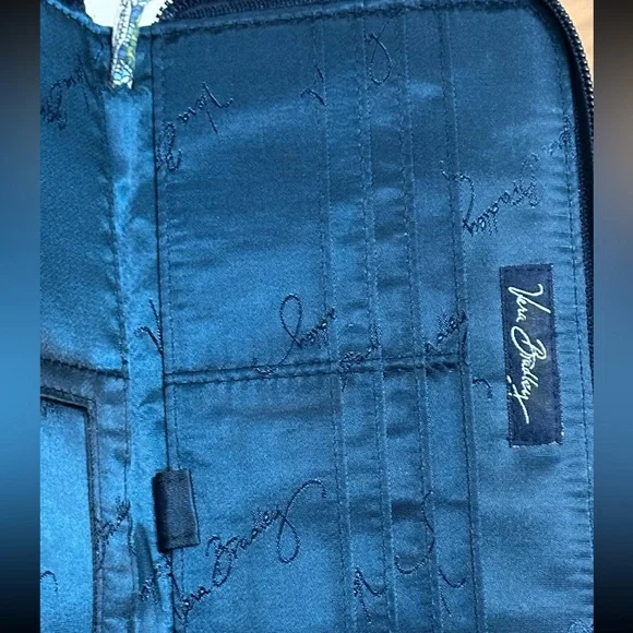 Vera Bradley Navy, Green and Light Blue Paisley Wristlet Wallet - Picture 4 of 5